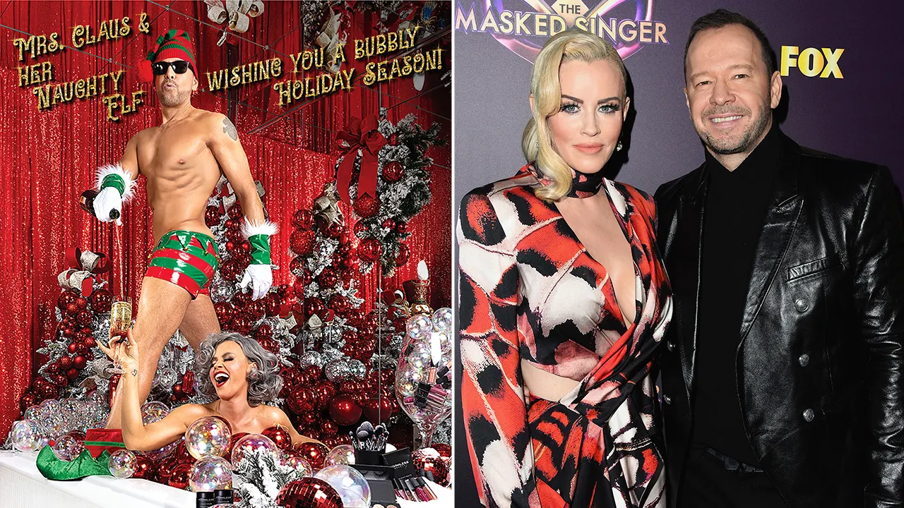 Donnie Wahlberg and Jenny McCarthy strip down for annual spicy holiday photo shoot